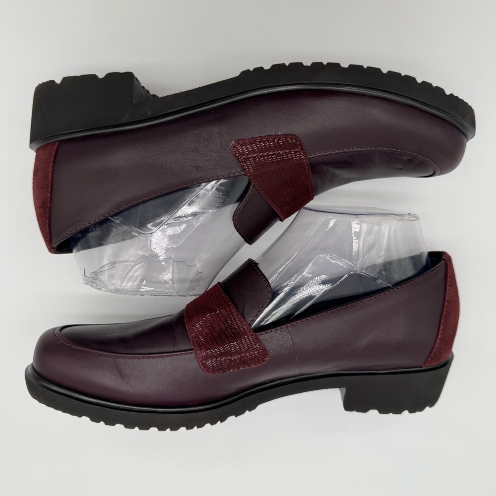 Munro Geena Wine Purple Leather Loafer Size 8 M - Picture 6 of 11